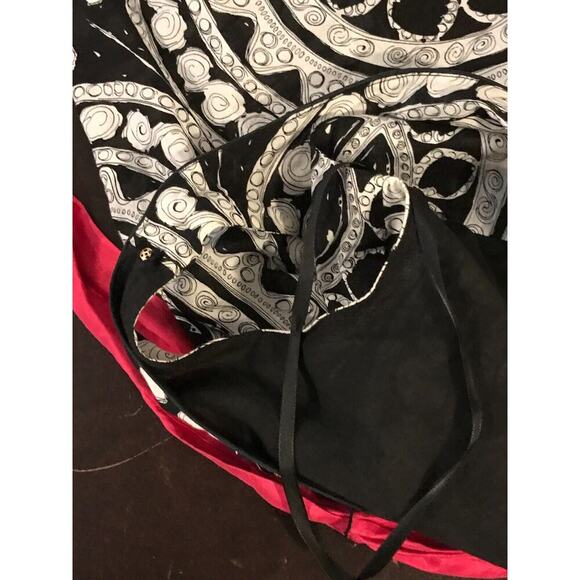 Anthropologie We Love Vera Black/White Quechua Dress with Pink Sash - Size 0 - Picture 5 of 13